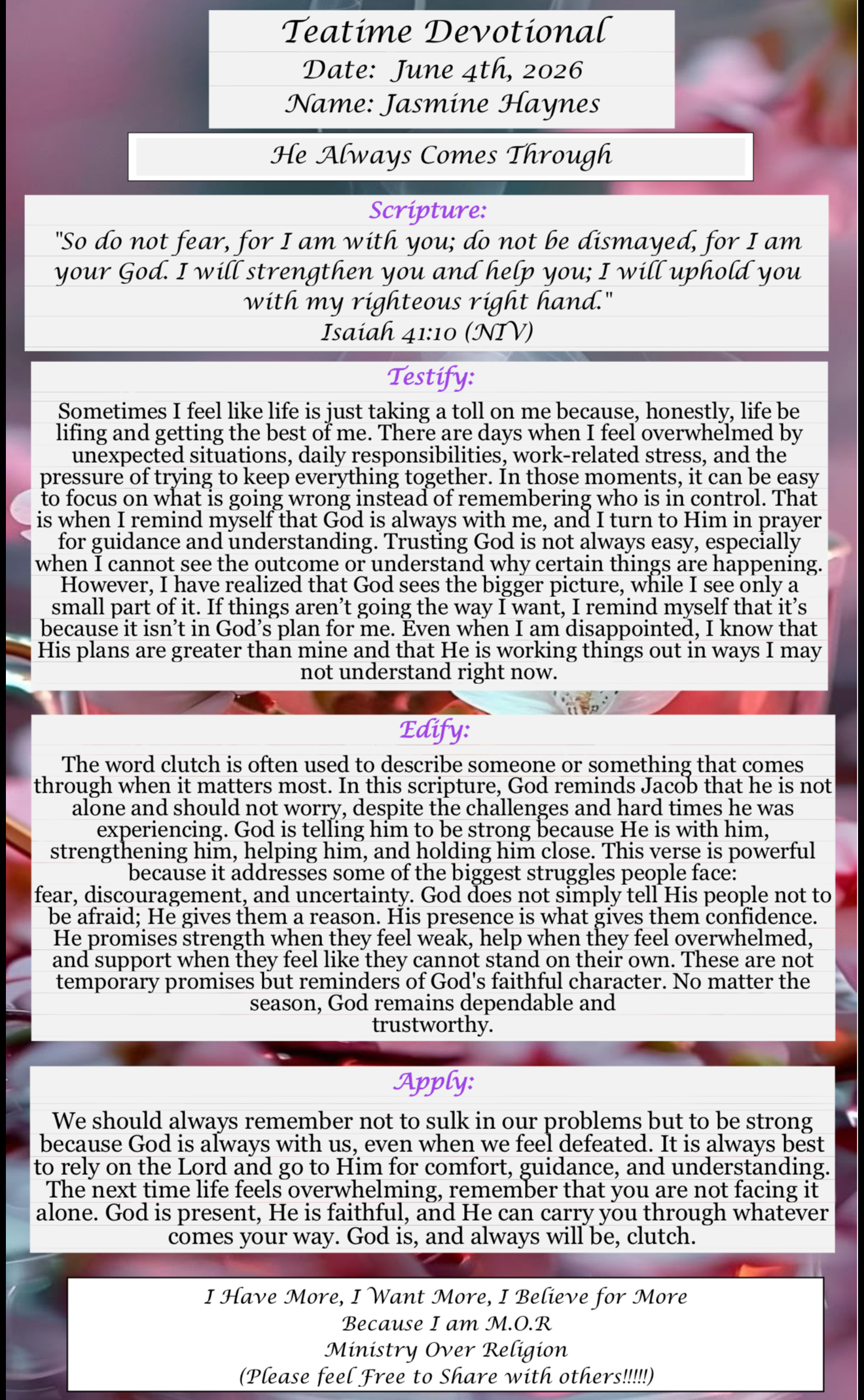 TeaTime Devotional June 4th, 2026