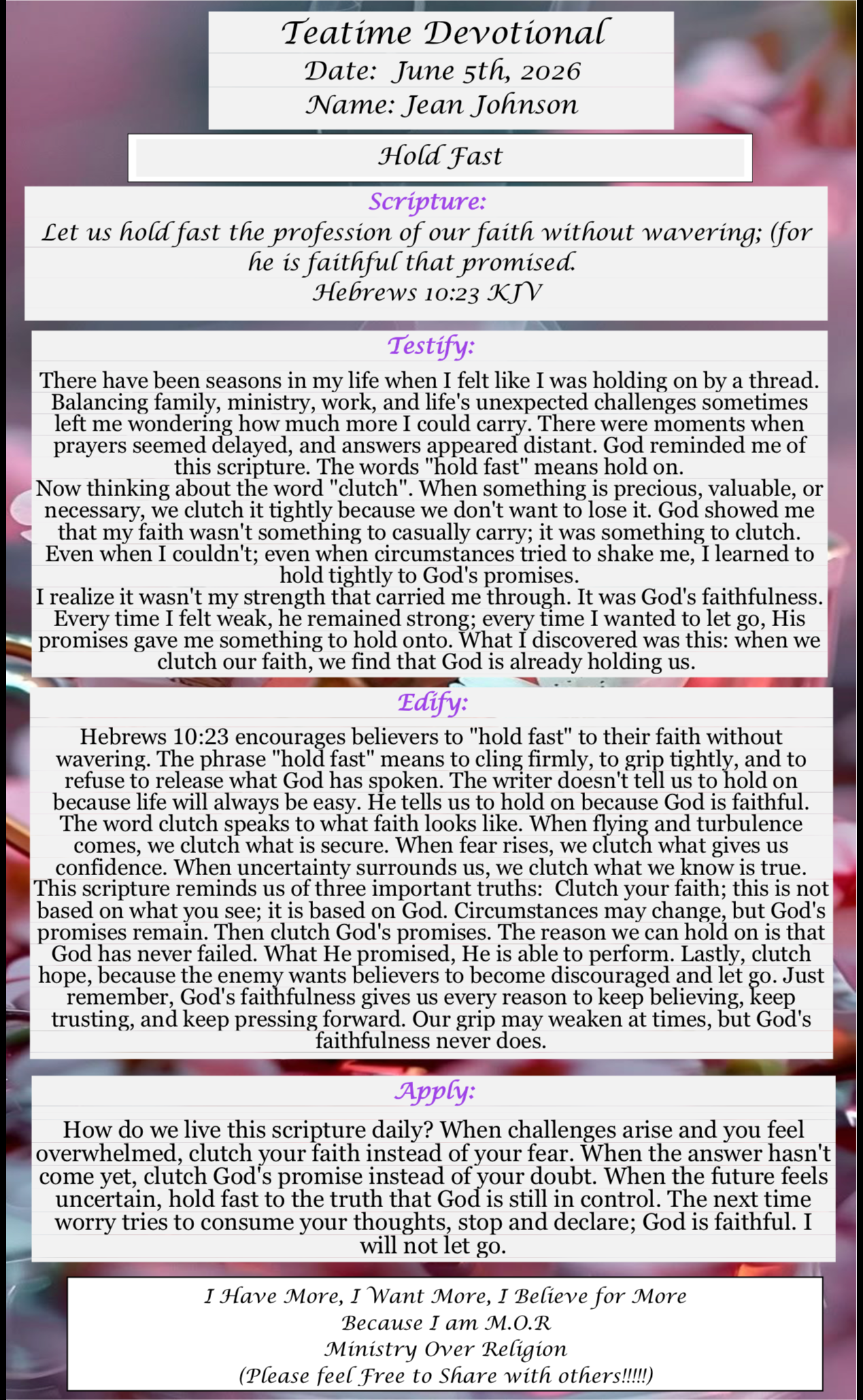 TeaTime Devotional June 5th, 2026